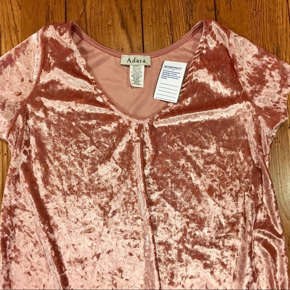 ADARA BLUSH PINK VELVET TOP LARGE